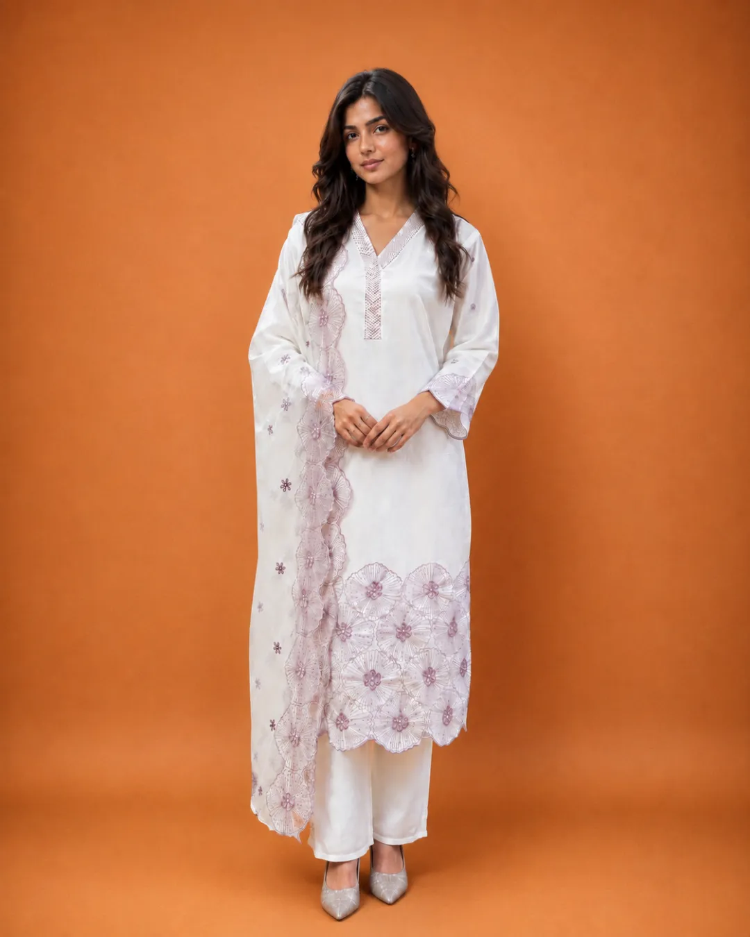 Floral Embroidery Suit Set