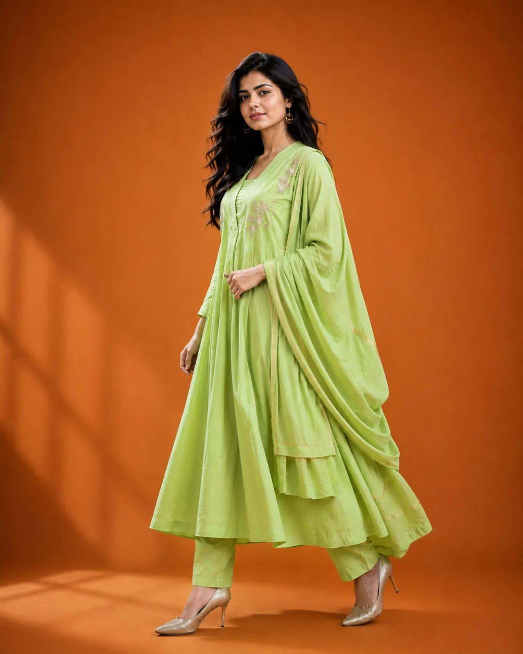 Pistachio Silk Suit Set