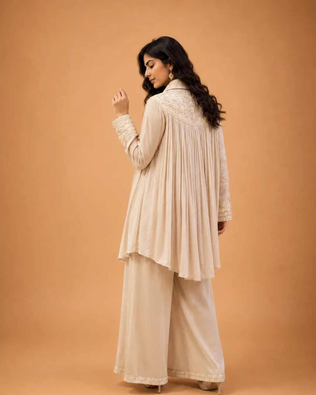 Beige Embroidered Co-ord Set - Image 4