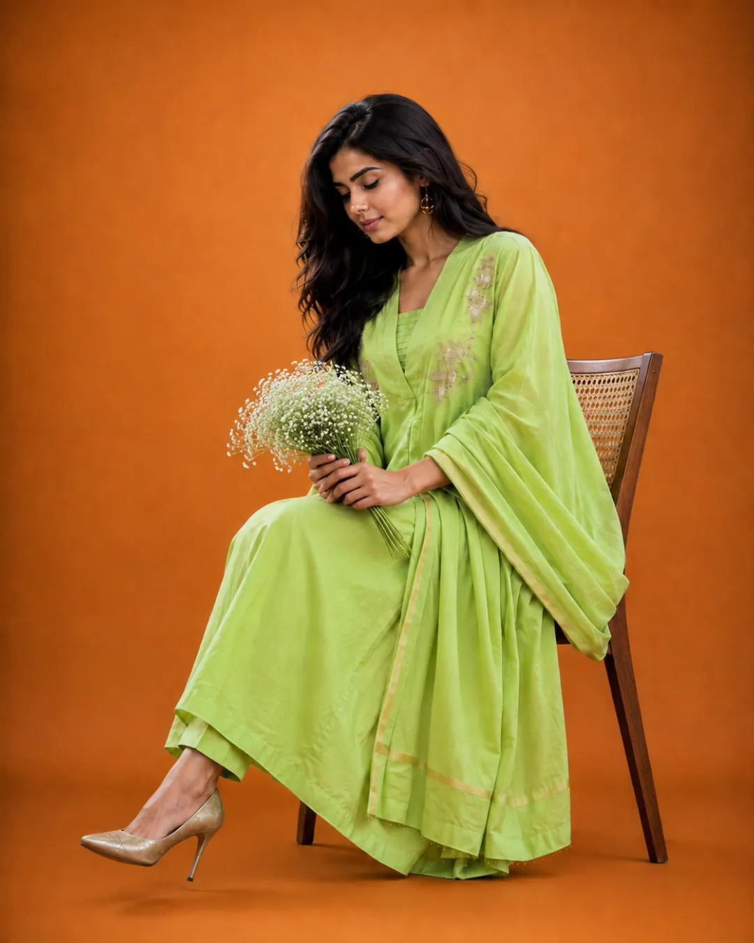 Pistachio Silk Suit Set - Image 5