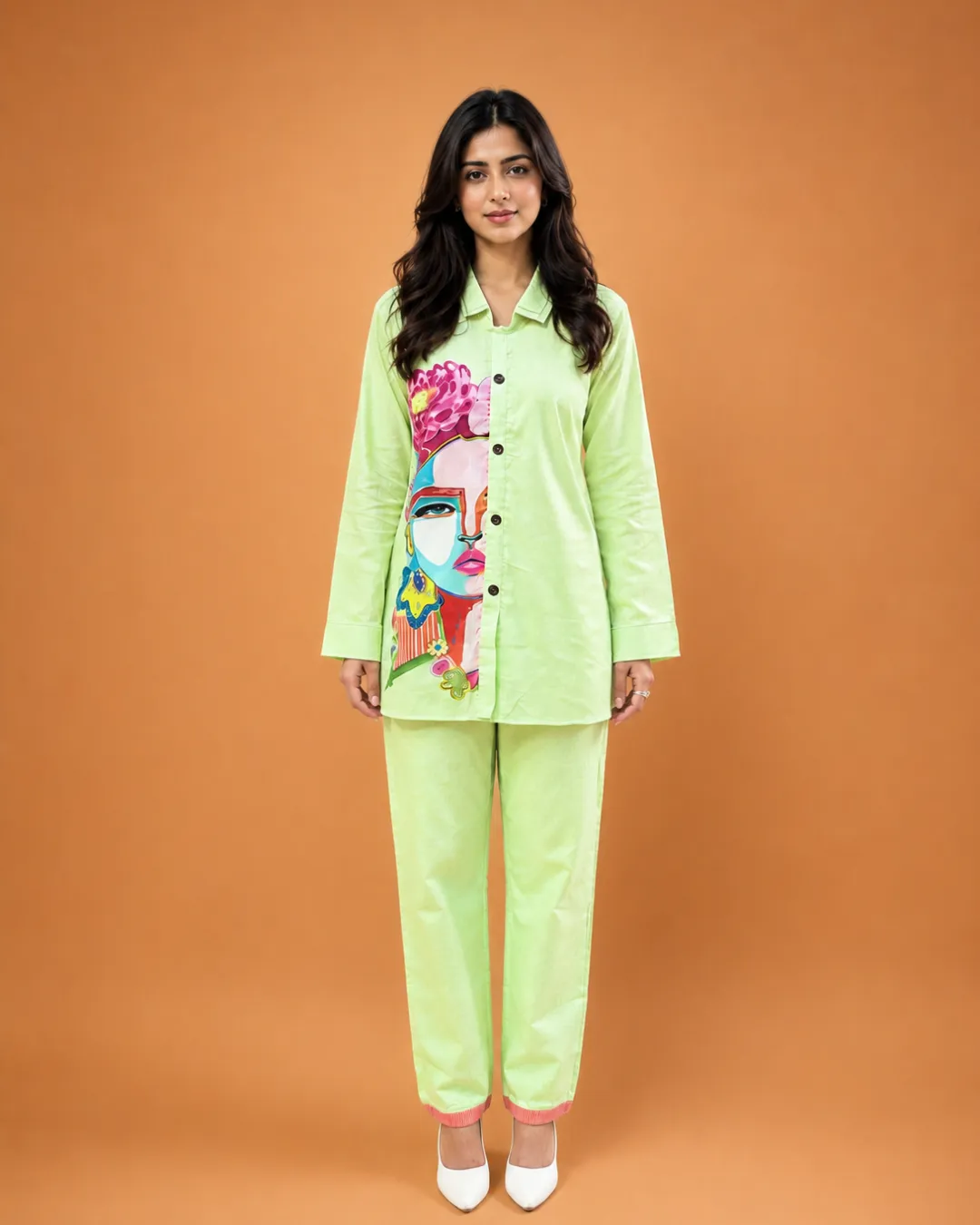 Pista Green Printed Co-ord set - Image 2