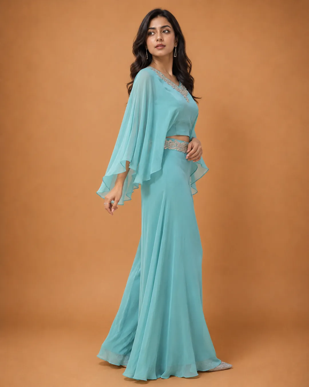 Ethereal Teal Plazzo Set - Image 4