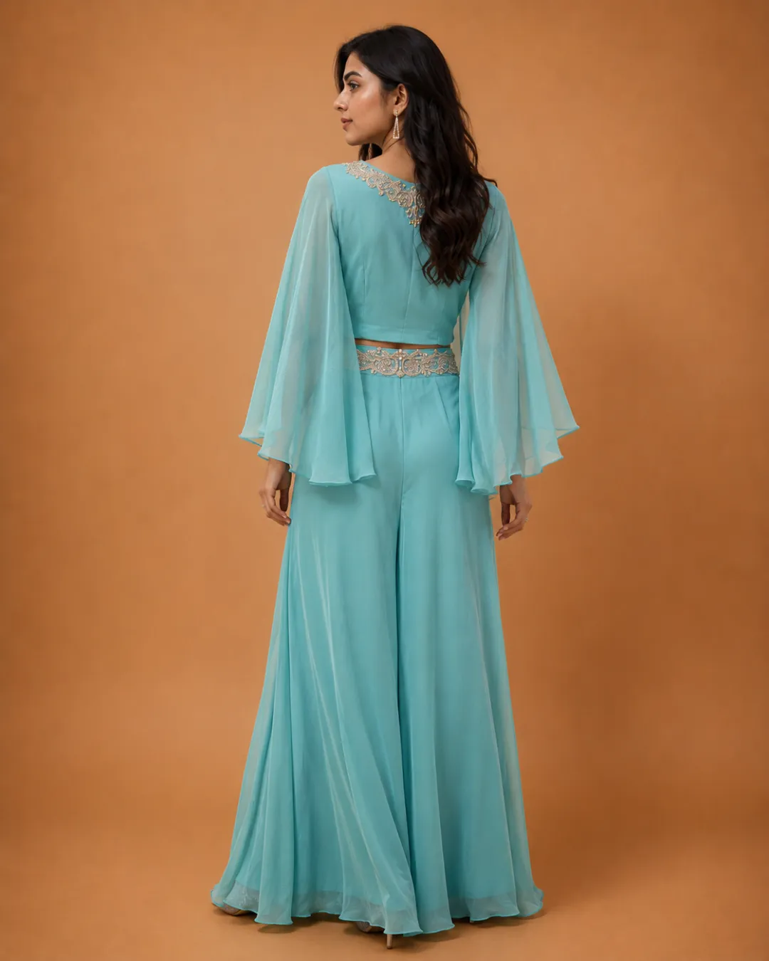Ethereal Teal Plazzo Set - Image 5