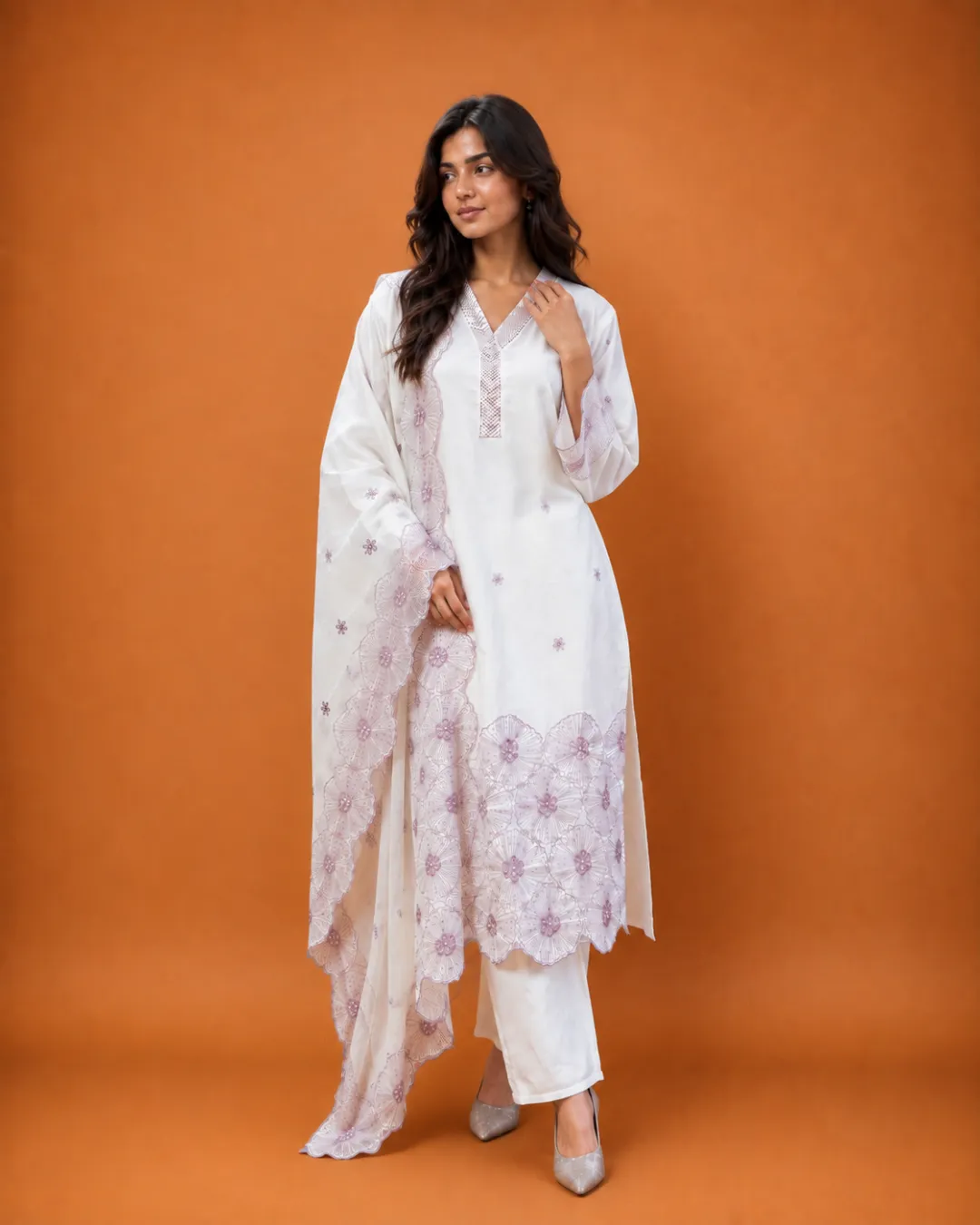 Floral Embroidery Suit Set - Image 4