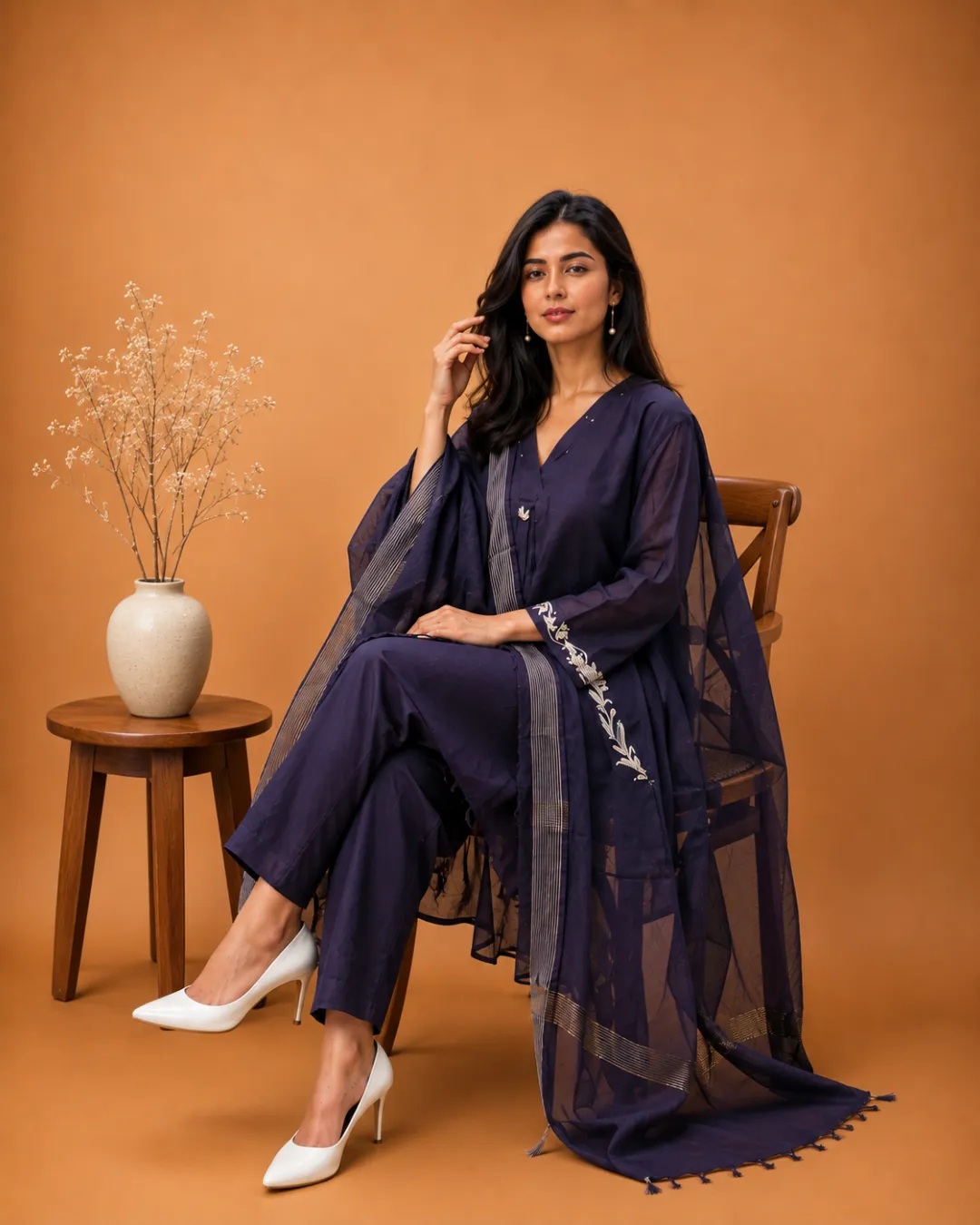 Plum Silk Suit Set - Image 5
