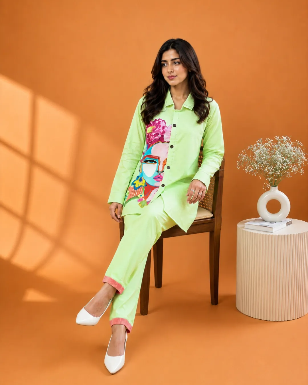 Pista Green Printed Co-ord set - Image 3