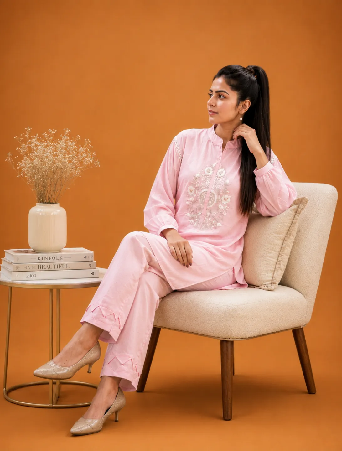 Baby Pink Embroidered Co-ord Set - Image 5