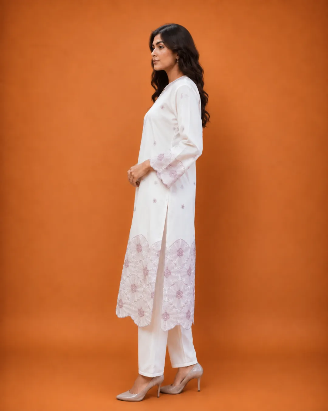 Floral Embroidery Suit Set - Image 2