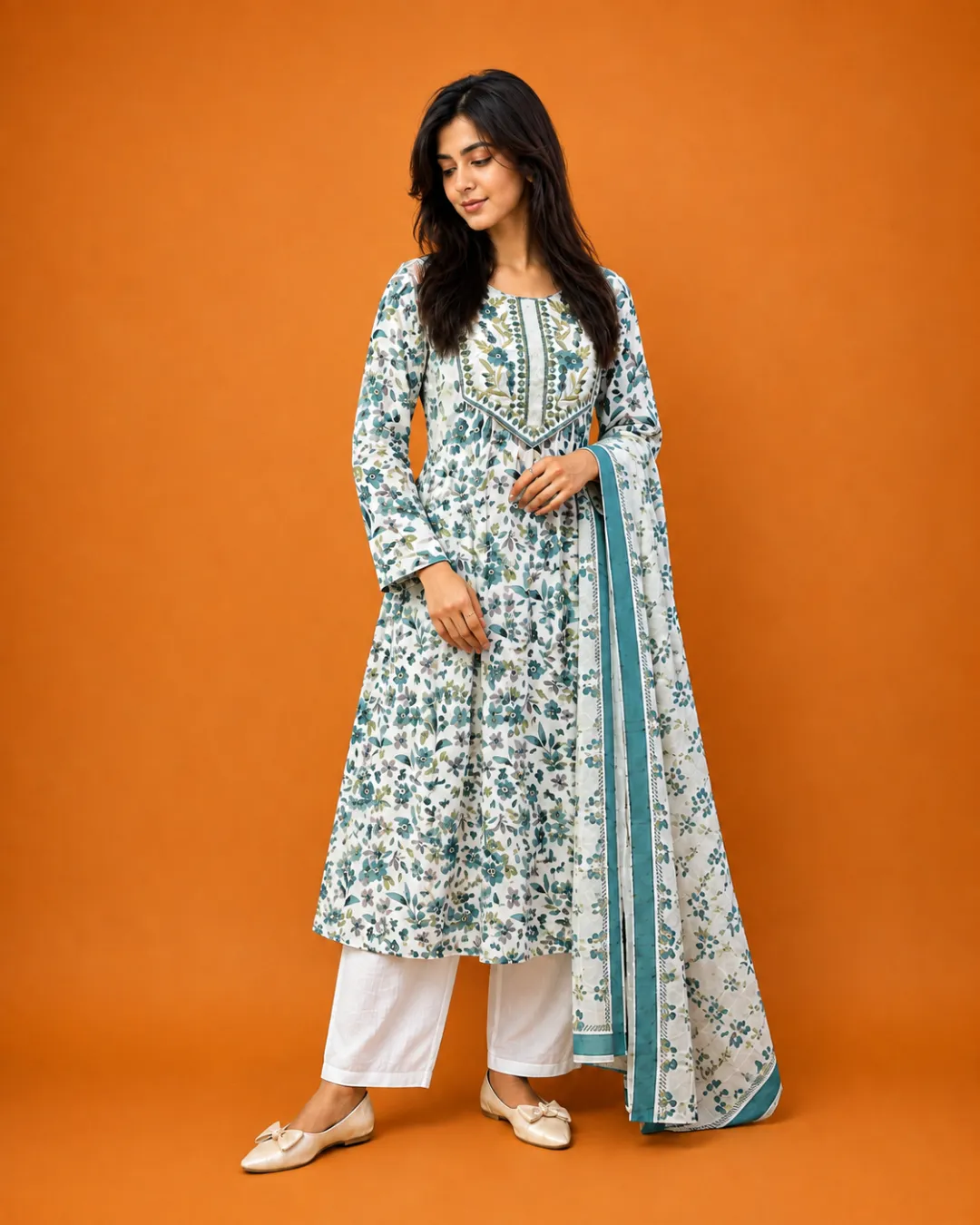 Printed Cotton Suit Set - Image 2