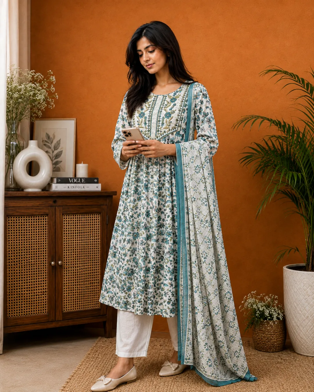 Printed Cotton Suit Set - Image 5