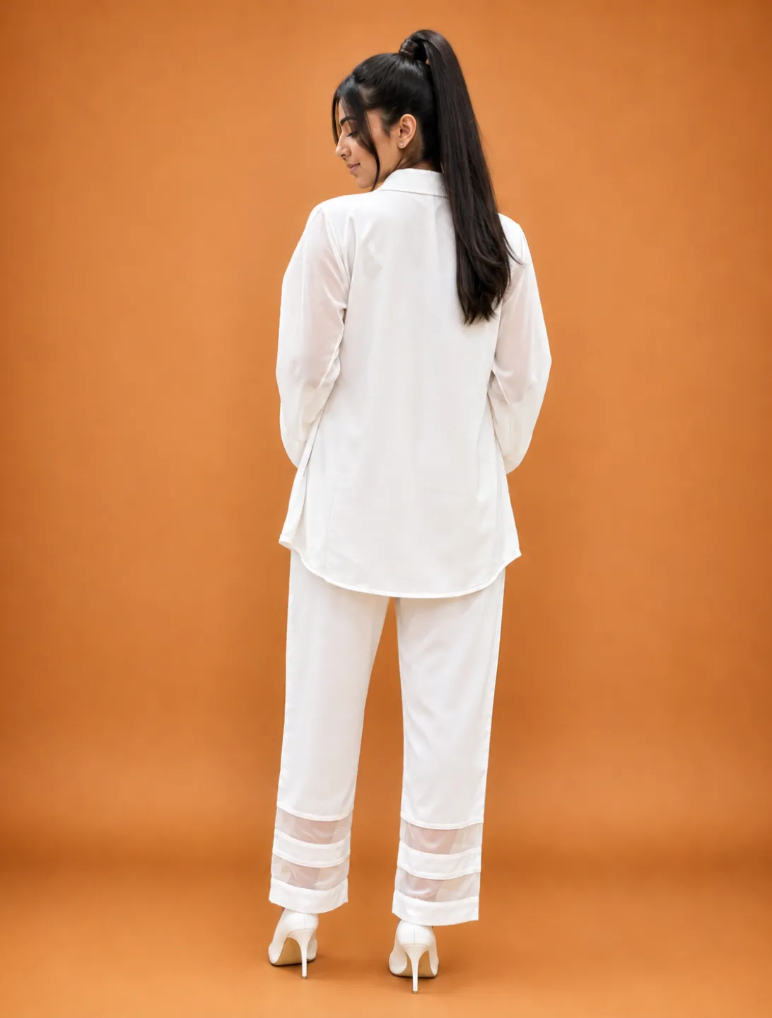 White Pearl Embroidered Co-ord Set - Image 3